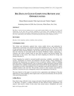 PDF Document Cover - Big Data in Cloud Computing: A Comprehensive Review and Future Opportunities