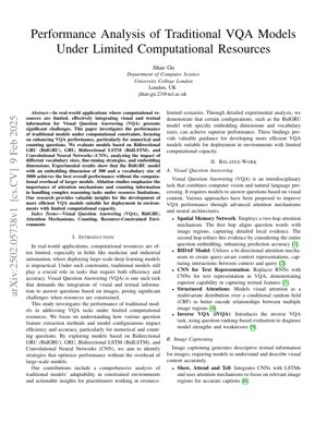 PDF Document Cover - Performance Analysis of Traditional VQA Models Under Limited Computational Resources